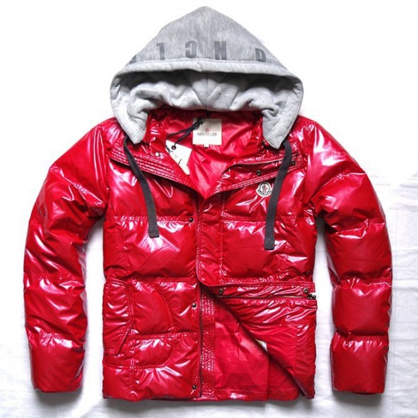 Moncler Fashion rosso Mock Collar Zipper E Slash Uomo Giacche uscita